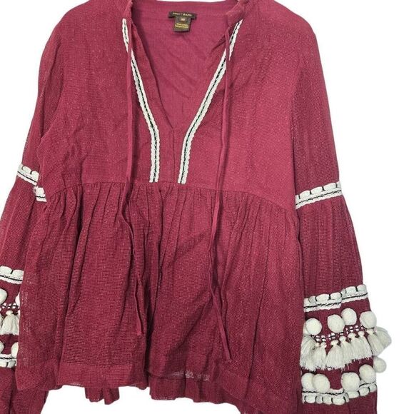 Antropologie Vineet Bahl Women Nisha Peasant Cotton Top Boho Size XS - Picture 3 of 8